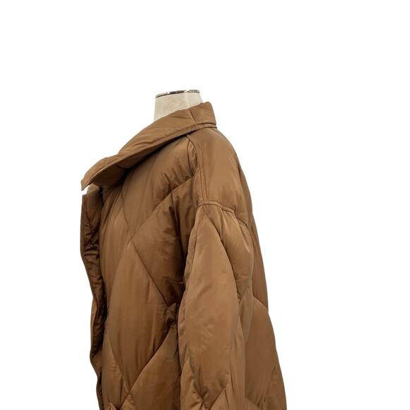 Free People We The Free Joanna Maxi Puffer Jacket Brown Tan Size XL - Picture 8 of 16
